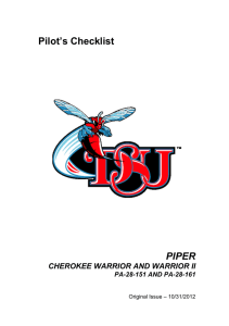 Cherokee Warrior Checklist