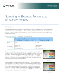 Screening for Extended Temperature on SDRAM Memory