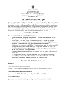 AAA Documentation Style - School of Liberal Arts