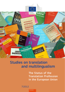 Studies on translation and multilingualism