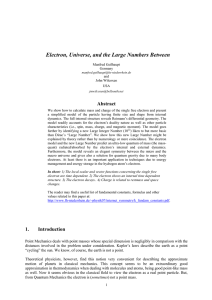 Electron, Universe, and the Large Numbers Between