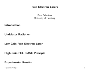 Free Electron Laser - CERN Accelerator School