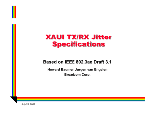 XAUI TX/RX Jitter Specifications XAUI TX/RX Jitter