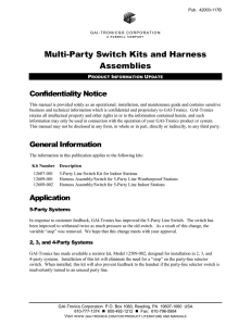 Multi-Party Switch Kits and Harness Assemblies - GAI