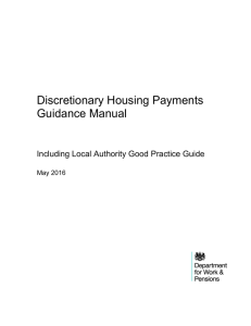 Discretionary Housing Payments guidance manual: May