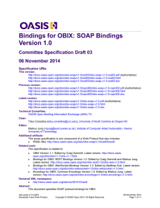 Bindings for OBIX: SOAP Bindings Version 1.0