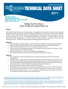 Rolling Steel Fire Doors: Drop Testing and Annual Follow