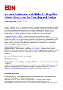 National Instruments Multisim 11 Simplifies Circuit Simulation