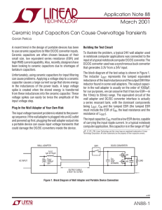 AN88 - Ceramic Input Capacitors Can Cause Overvoltage Transients