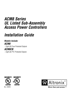 ACM8 Series UL Listed Sub-Assembly Access Power