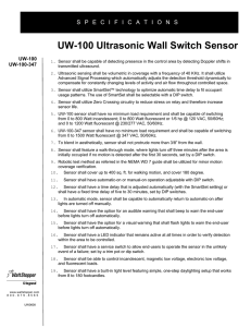 UW-100 Ultrasonic Wall Switch Sensor