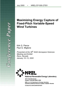 Maximizing Energy Capture of Fixed-Pitch Variable