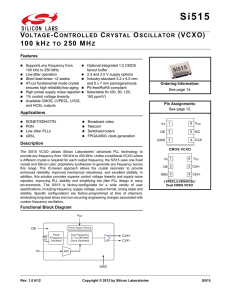 Si515 Data Sheet -- Voltage-Controlled Crystal Oscillator (VCXO