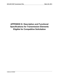 APPENDIX G: Description and Functional Specifications for