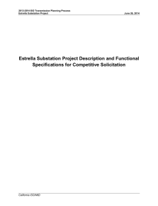 Estrella Substation Project Description and Functional Specifications