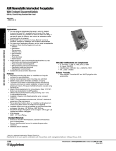 ASR Nonmetallic Interlocked Receptacles Catalog Pages