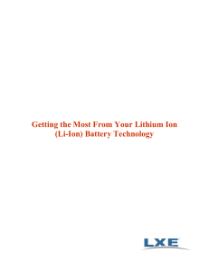 Getting the Most From Your Lithium Ion (Li