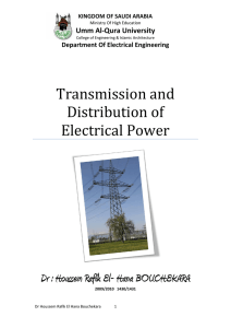 Transmission and Distribution of Electrical Power
