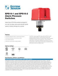 EPS10-1 and EPS10-2 Alarm Pressure Switches