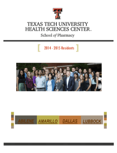 2014 - 2015 Residents ABILENE AMARILLO DALLAS LUBBOCK