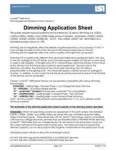 LumeLEX Dimming Application Sheet
