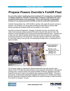 Propane Powers Overnite`s Forklift Fleet
