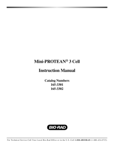 Mini-PROTEAN® 3 Cell Instruction Manual