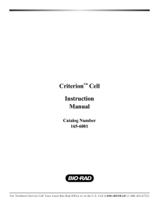Criterion™ Cell Instruction Manual