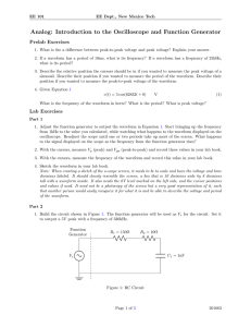 Analog: Introduction to the Oscilloscope and Function Generator