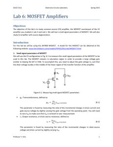 Lab 6: MOSFET Amplifiers