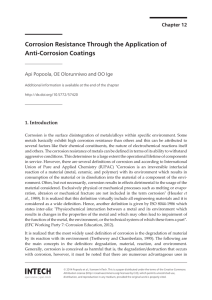 Corrosion Resistance Through the Application of Anti