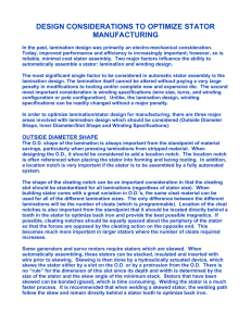 design considerations to optimize stator manufacturing