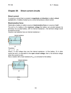Chapter 28: Direct current circuits
