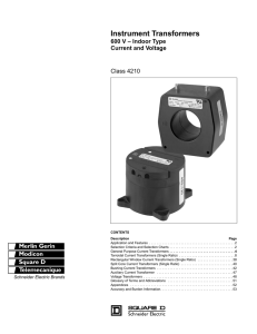 Instrument Current and Voltage Transformers