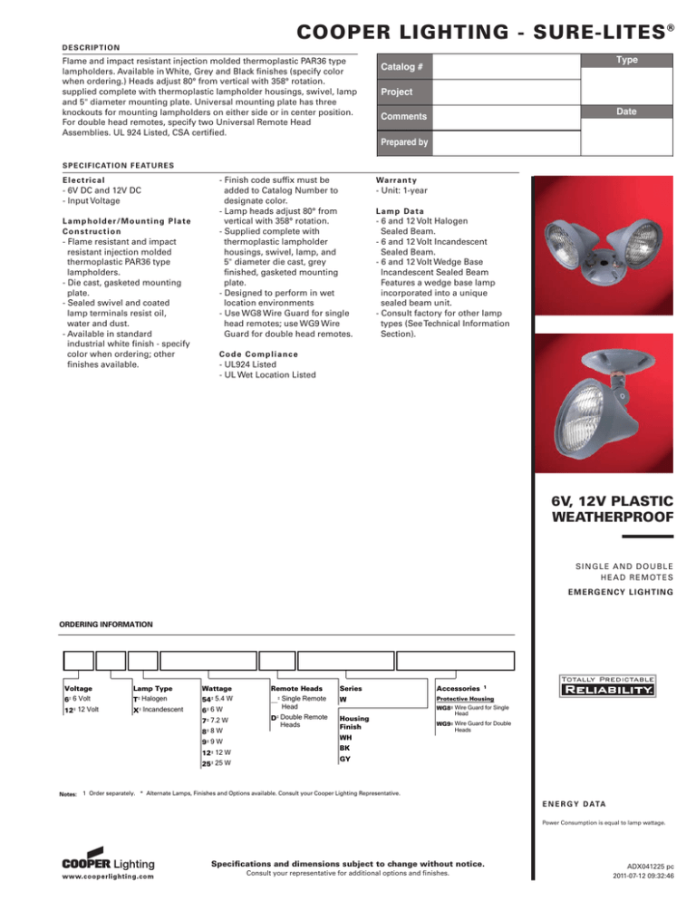 Spec Sheet Villa Lighting