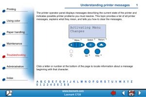 Understanding printer messages