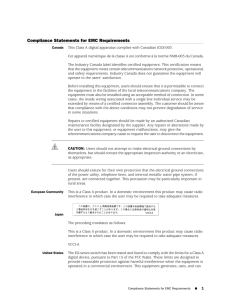 Compliance Statements for EMC Requirements