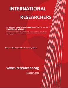 International Researchers Volume No.5 Issue No.1 January