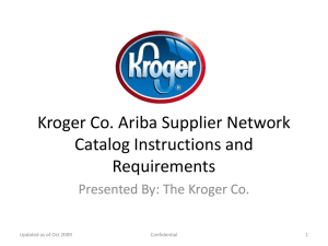 Kroger Co. Ariba Supplier Network Catalog Instructions and