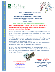 Career Pathway Program for High School Students Electric Bicycles