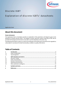Application Note Discrete IGBT Datasheet Explanation