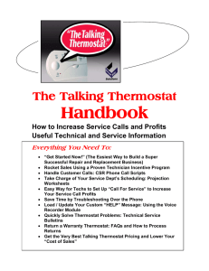 Talking Thermostat Handbook