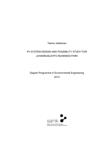 PV system desing of Juhannuslehto business park