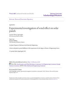 Experimental investigation of wind effect on solar panels