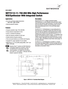 SKY73112-11: 750-850 MHz High Performance VCO/Synthesizer