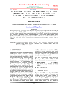 UTILITIES OF DIFFERENTIAL ALGEBRAIC EQUATIONS (DAE