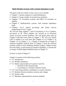 Multi-Machine Systems with Constant Impedance Loads The parts of