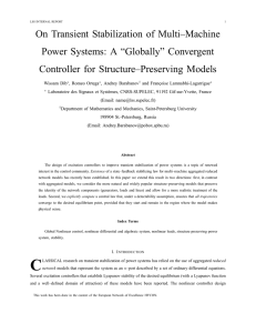 On Transient Stabilization of Multi–Machine Power Systems: A