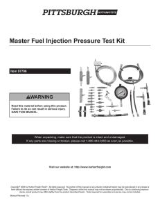 Master Fuel Injection Pressure Test Kit