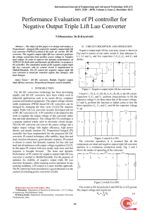 Performance Evaluation of PI controller for Negative Output Triple